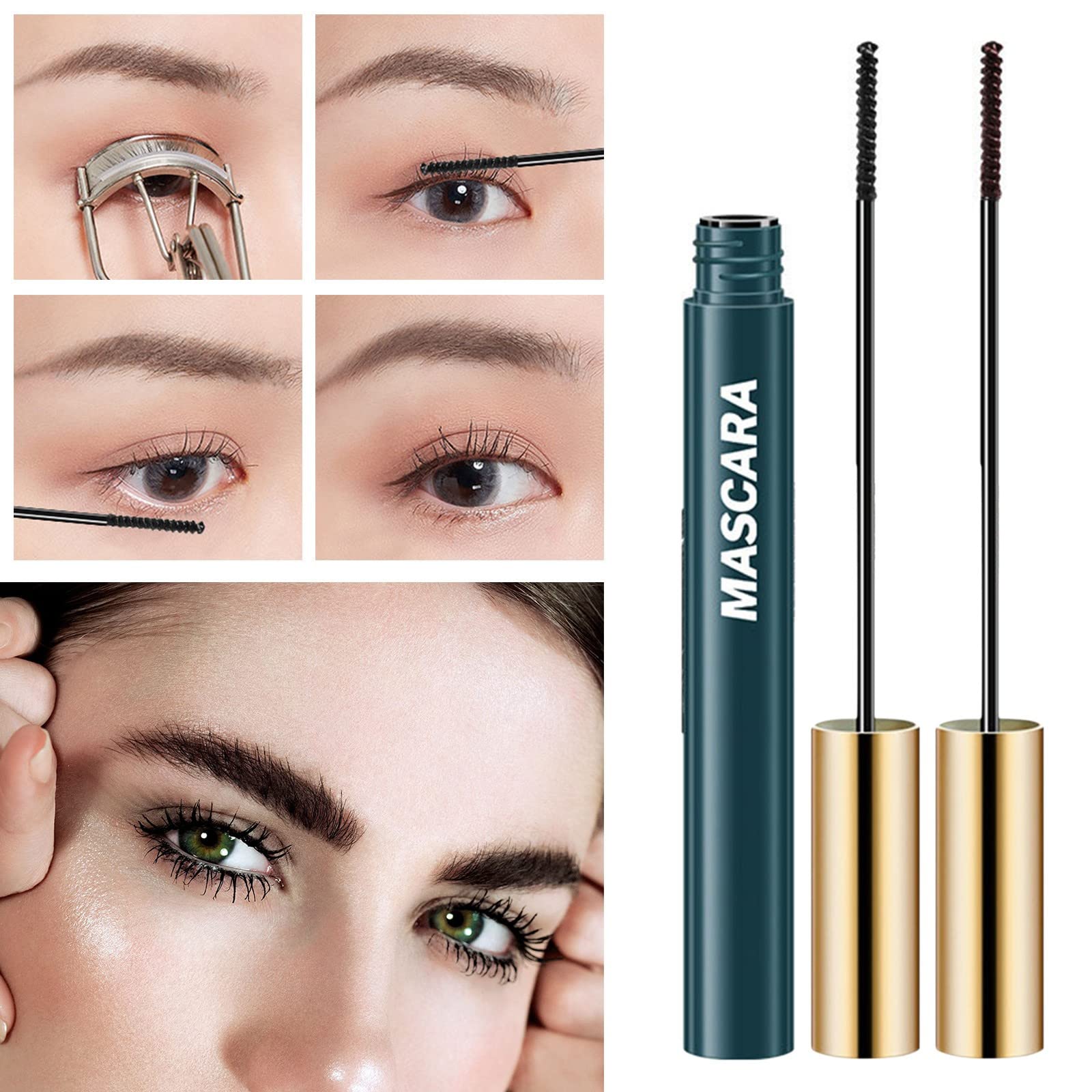 Mascara Luxuriously Longer Thicker Eyelashes, Long-Lasting Lash Mascara Women (a5-Brown, One Size)