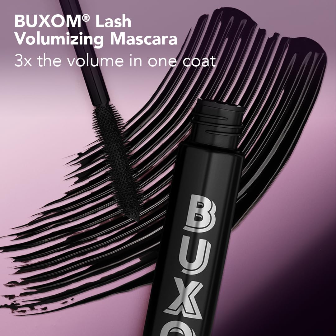 BUXOM Lash Volumizing Mascara for up to 3X More Volume, Voluminous & Lengthening Mascara for Lash Lift, Cruelty-Free, Black