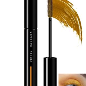 Yellow Mascara Voluminous Waterproof Cat Eye Makeup Color Mascara for Eyelashes Best Volumizing Lengthening Curling Defining Washable Eye Lashes Party Stage Use, Rimel De Pestañas Gift for Women