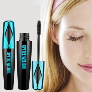 Blue And Black Tube Mascara 4d Non Clumping Thick Curling Long And Long Lasting Makeup 3d Fiber Mascara (C9-Dark Blue, One Size)