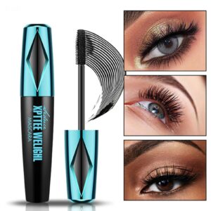 Blue And Black Tube Mascara 4d Non Clumping Thick Curling Long And Long Lasting Makeup 3d Fiber Mascara (C9-Dark Blue, One Size)