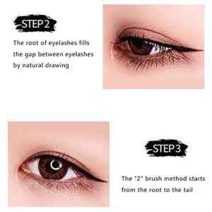 TBUIALL Waterproof Mascara 4d Fiber Mascara Black Volume and Length Not Easy to Fall off Liquid Eyeliner Set Mascara No Smudging Thickens Eye Makeup