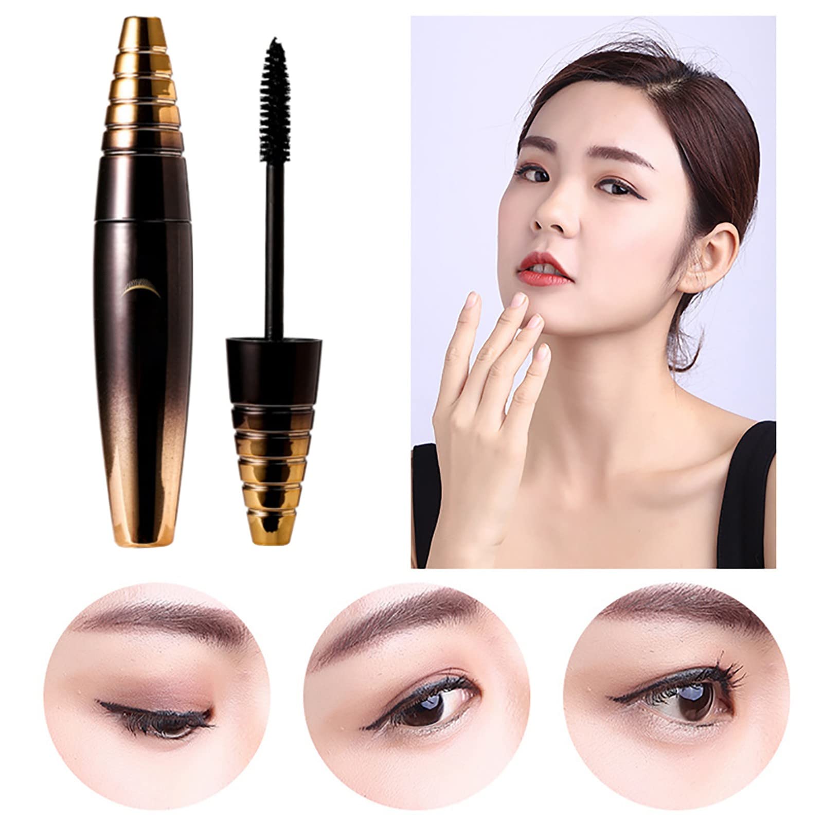 Mascara Applicators Silk Fiber Lash Mascara Natural Waterproof Smudges Proof Mascara Lengthening And Thick Long Lasting No Clumping Formula Mascara Clean (As shown, One Size)