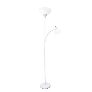 simple designs lf2000-wht mother-daughter floor lamp with reading light, white