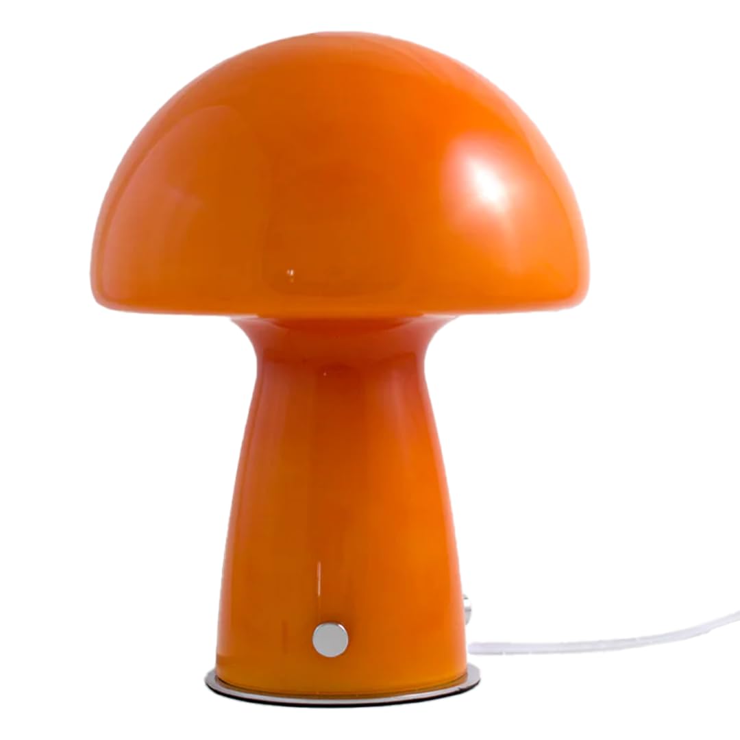 Valley Cruise Press Midcentury Mushroom Lamp - Imported Glass Mushroom Table Lamp - Premium LED Touch Lamp for Mid Century Modern Decor or Elevated Mushroom Decor