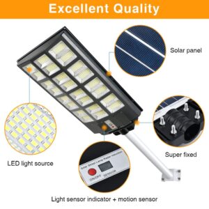 DENGMALL 1200W Solar Street Lights Outdoor, 100000 Lumens Dusk to Dawn Motion Sensor Security Flood Light Waterproof, Perfect for Garden,Yard, Street, Parking lot