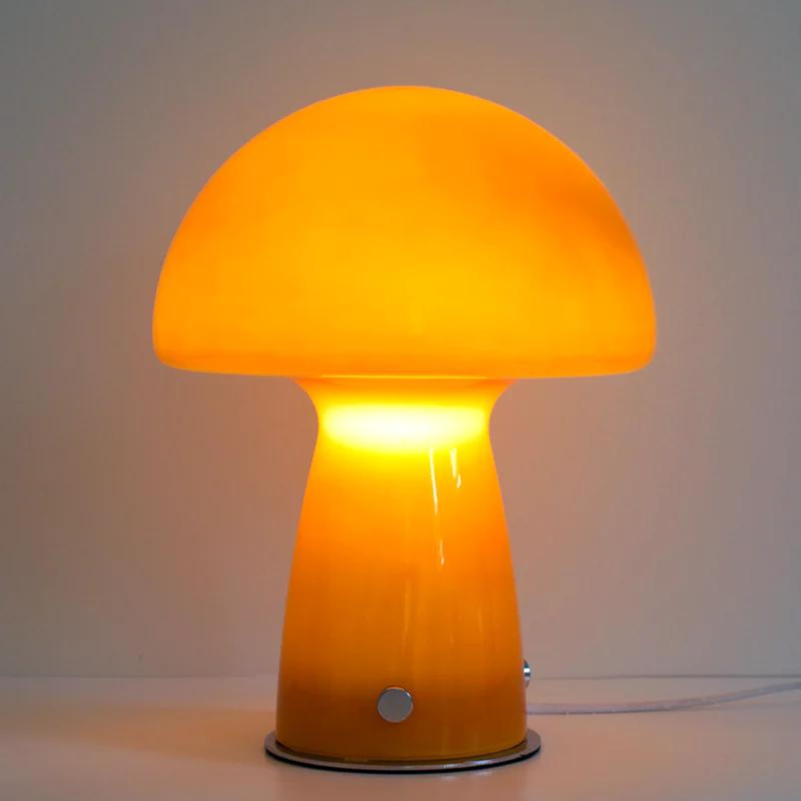 Valley Cruise Press Midcentury Mushroom Lamp - Imported Glass Mushroom Table Lamp - Premium LED Touch Lamp for Mid Century Modern Decor or Elevated Mushroom Decor