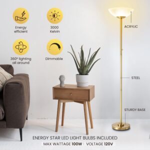 Superlamp Super Bright Floor Lamp 8000LUMEN!! DIMMABLE 30K Light up a Full Room, Modern and Elegant Design