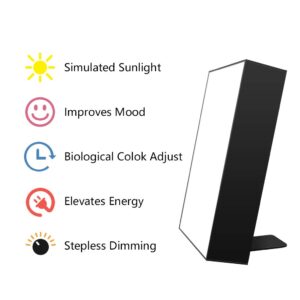 AMZCOOL 10,000 Lux Happy Energy Light Therapy Simulated Natural Sunlight Full Spectrum LED Lamp Light Box Portable Thin Border High Design Quality Aluminum Alloy Material