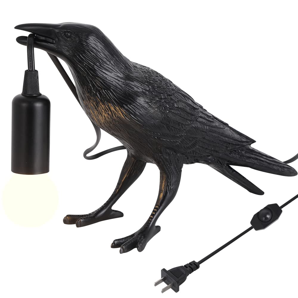 OVANUS Crow Lamp - Raven Lamp Adjustable Brightness with Bulb，Bird lamp，Crow Light Decor for Bedside Bedroom Living Room Decor