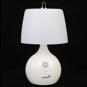 Ivation 12-LED Battery Operated Motion Sensing Table Lamp - Dual Color Range - Available Settings Include Manual & Automatic Motion & Light Sensing, White