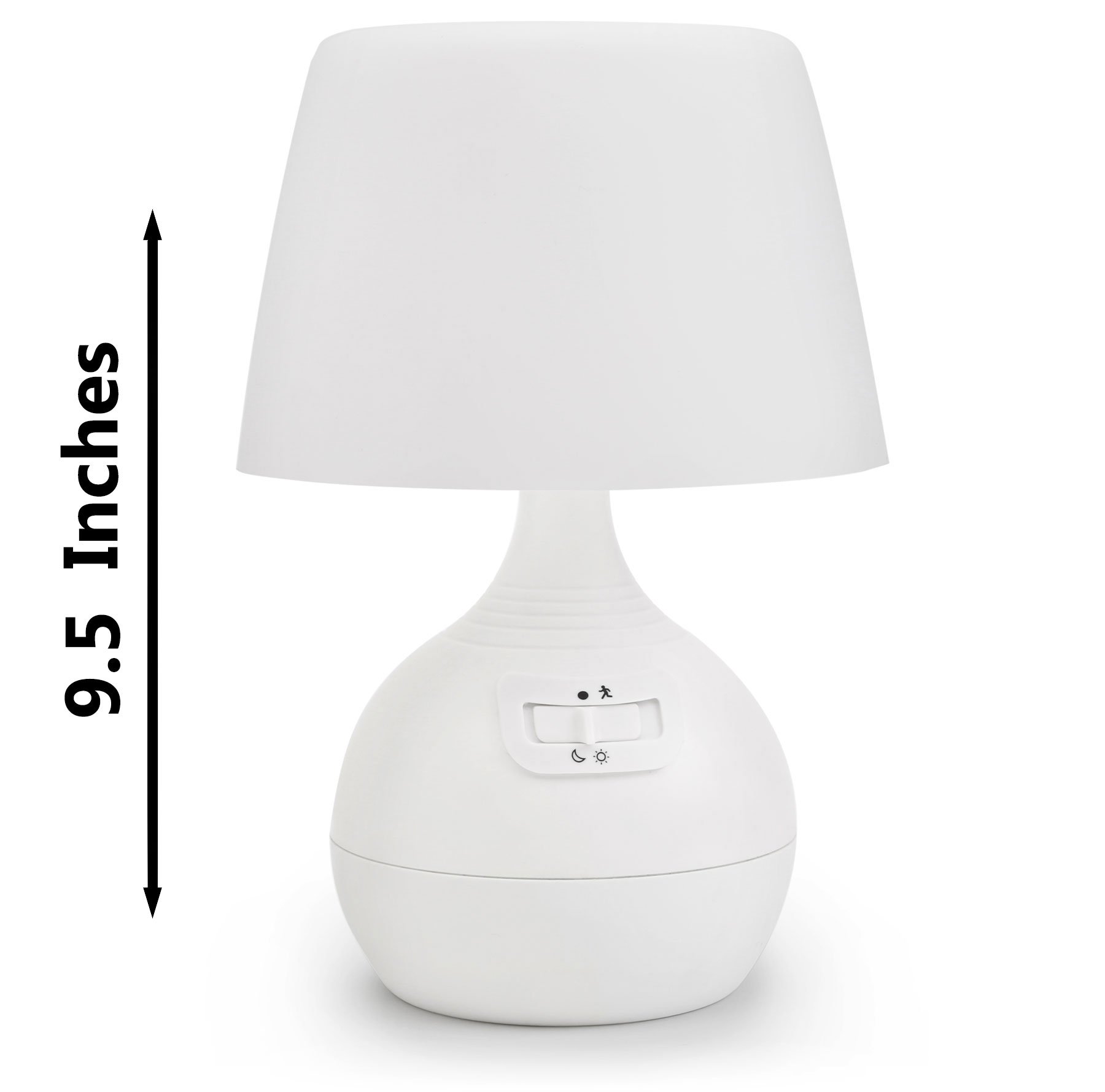 Ivation 12-LED Battery Operated Motion Sensing Table Lamp - Dual Color Range - Available Settings Include Manual & Automatic Motion & Light Sensing, White