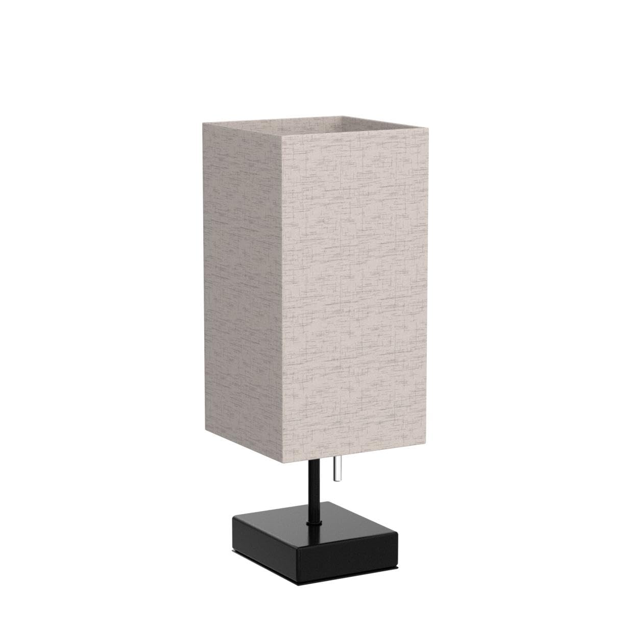 LIANGZ AI Bedside Table Lamp - Minimalist Lamps for Bedrooms,Living Room,Office,Fabric Linen Lamp Shade,Modern Desk Lamp with Black Metal Base and Chain Switch