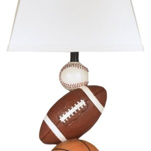 Signature Design by Ashley Nyx Youth 24" Baseball & Football Athletic Table Lamp, Brown & Orange