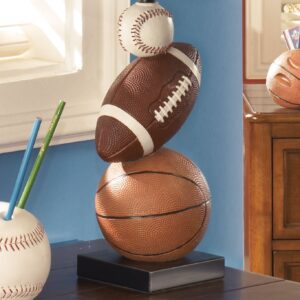 Signature Design by Ashley Nyx Youth 24" Baseball & Football Athletic Table Lamp, Brown & Orange