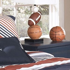 Signature Design by Ashley Nyx Youth 24" Baseball & Football Athletic Table Lamp, Brown & Orange