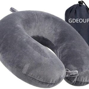 Travel Neck Pillow - Memory Foam Pillow Support Pillow,Luxury Compact & Lightweight Quick Pack for Camping,Sleeping Rest Cushion (Grey)