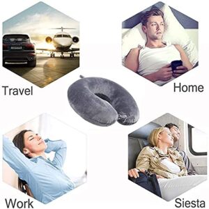 Travel Neck Pillow - Memory Foam Pillow Support Pillow,Luxury Compact & Lightweight Quick Pack for Camping,Sleeping Rest Cushion (Grey)