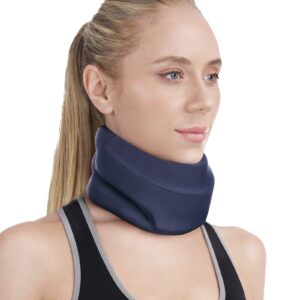 BLABOK Neck Brace for Sleeping - Cervical Collar Relief Neck Pain and Neck Support Soft Foam Wraps Keep Vertebrae Stable for Relief of Cervical Spine Pressure for Women & Men Blue(12.6-15.8 inch)