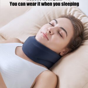 BLABOK Neck Brace for Sleeping - Cervical Collar Relief Neck Pain and Neck Support Soft Foam Wraps Keep Vertebrae Stable for Relief of Cervical Spine Pressure for Women & Men Blue(12.6-15.8 inch)