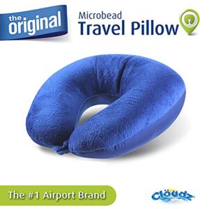 Cloudz Microbead Travel Neck Pillow,Polyester & Polyester Blend - Blue