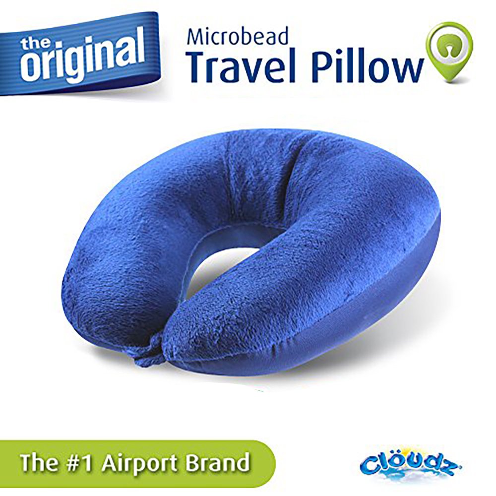 Cloudz Microbead Travel Neck Pillow,Polyester & Polyester Blend - Blue