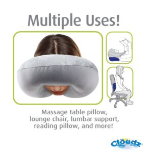 Cloudz Microbead Travel Neck Pillow,Polyester & Polyester Blend - Blue