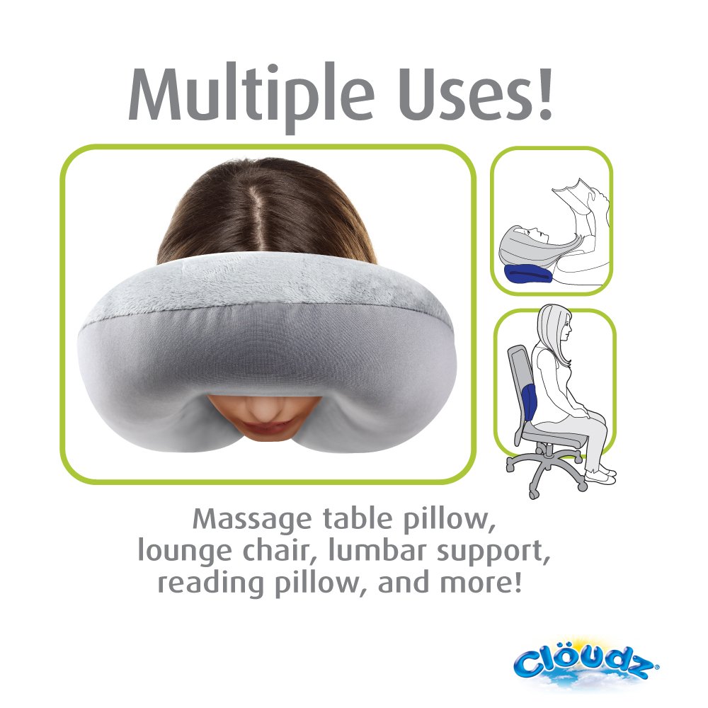 Cloudz Microbead Travel Neck Pillow,Polyester & Polyester Blend - Blue