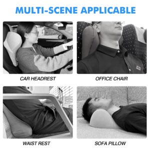 TKLoop Soft Car Neck Pillow for Driving Seat Car headrest Pillow with Adjustable Strap, 100% Memory Foam Neck Support Pillow for Car, Office Chair Black Pack of 1