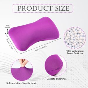 Thyle 2 Pack Microbead Neck Pillow 15 x 8 x 2'' Bone Headrest Sleeping Microbead Pillows Soft Cushion Comfortable Support Bolster for Adults Back Sleeping Sofa Bed Travel Home(Black, Violet)