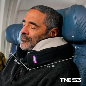 Cabeau The Neck's Evolution, TNE S3 Travel Neck Pillow Memory Foam Airplane Pillow - Neck Pillow with Attachment Straps - 360-Degree Support for Travel, Home, Office, and Gaming (Paris Lavender)