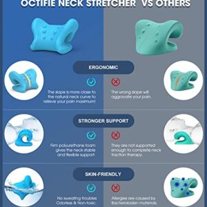 Octifie Odorless Neck Stretcher for Neck Pain Relief, Ergonomic Neck Cloud Cervical Traction Device Chiropractic Pillow for Spine Alignment, Neck and Shoulder Relaxer for TMJ Headache Muscle Tension