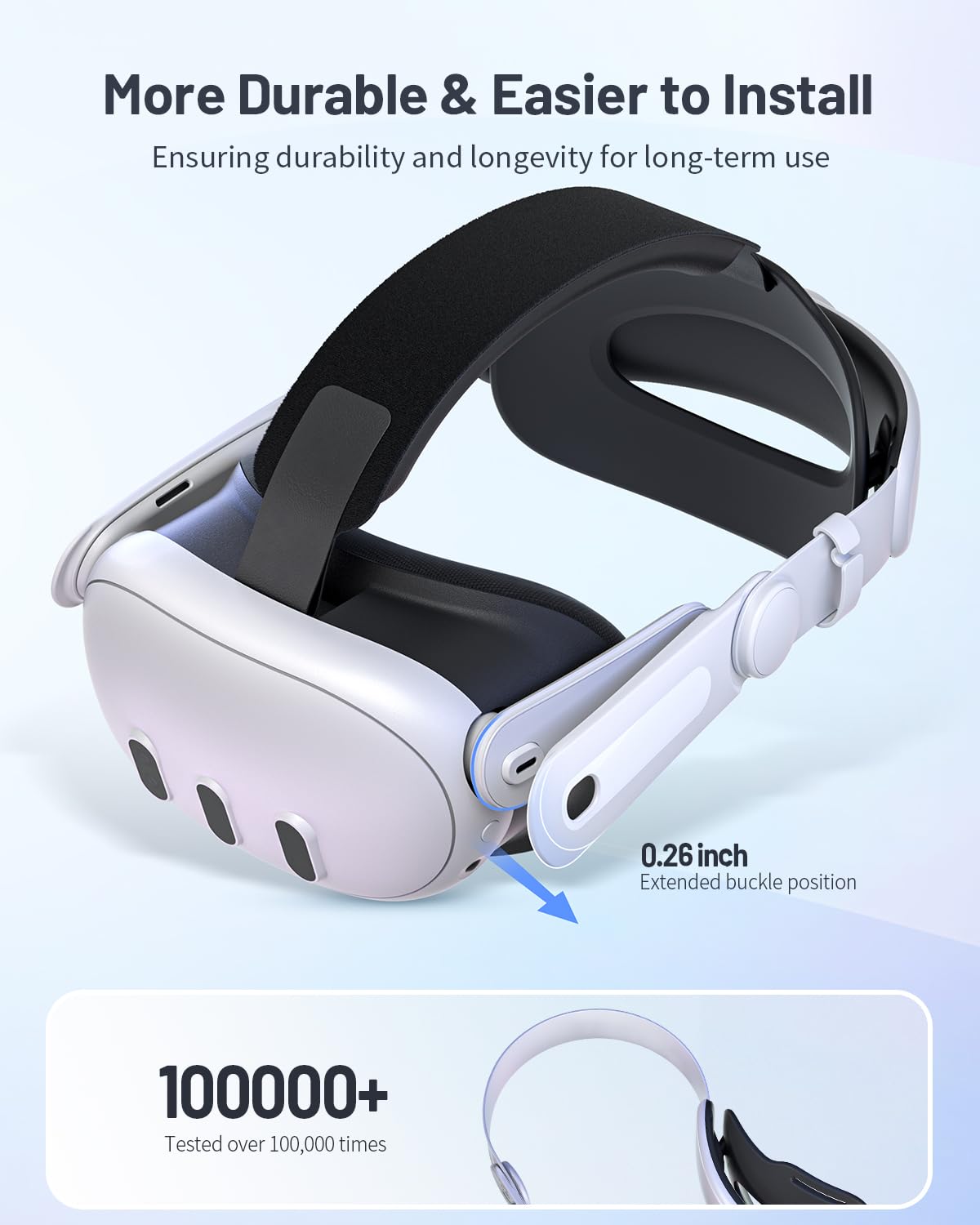 Zybervr Head Strap for Meta Quest 3, Comfort Elite Strap for Oculus Quest 3 Accessories, Adjustable Lightweight VR Headset Strap Replacement