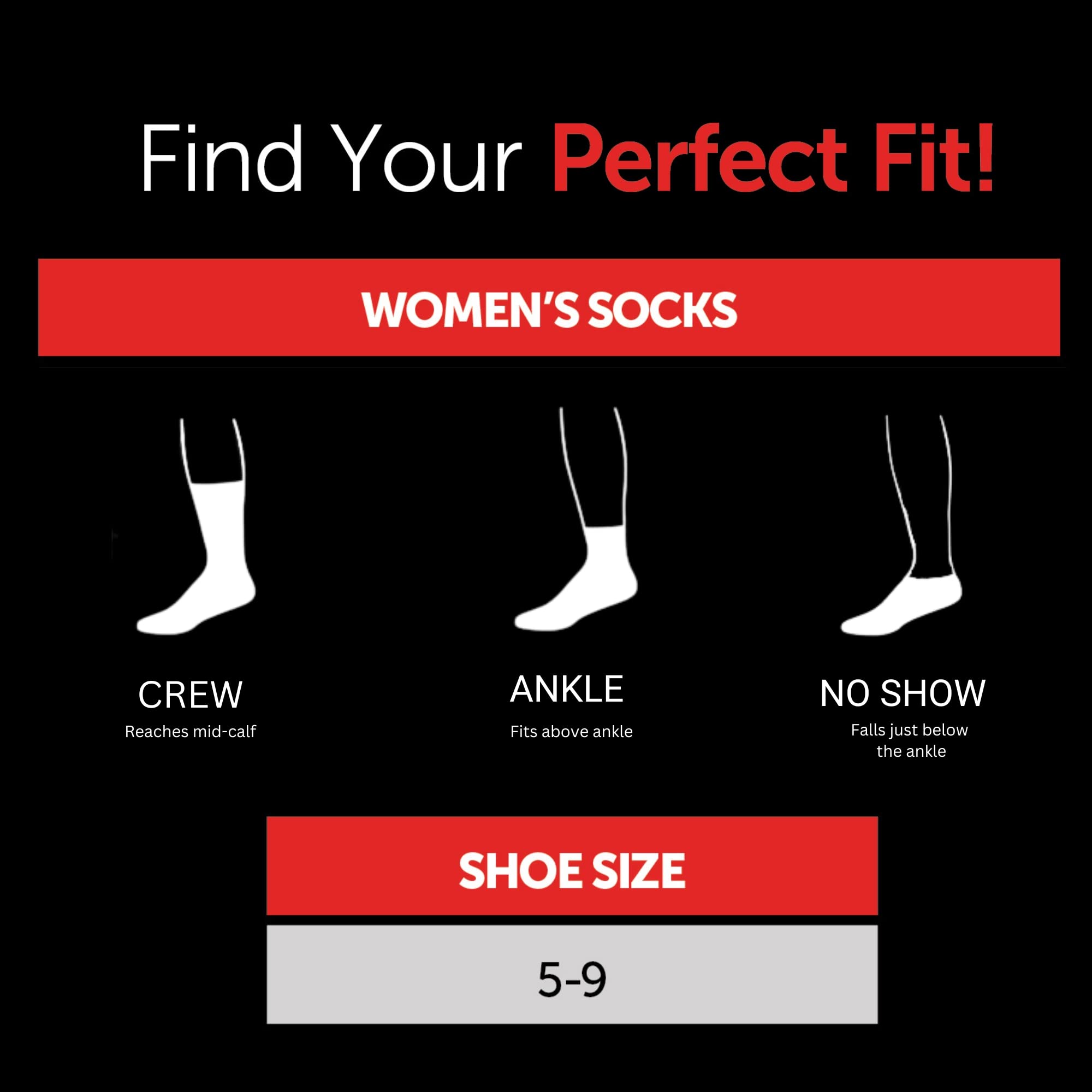 Hanes Originals Ultimate Women's, Ankle and No Show Socks, 6-Pack, Crew-Black White Stripe Assorted6 Pack, 5-9