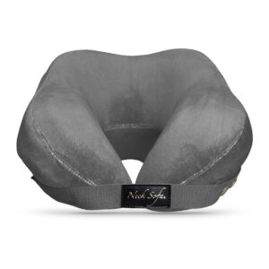 chiropractic neck support pillow - cervical collar - neck pain - lower back lumbar support - memory foam travel pillow - grey