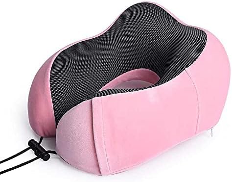 Memory Foam U-Shaped Travel Pillow Neck Support Head Rest Car Plane Soft Cushion (Pink)