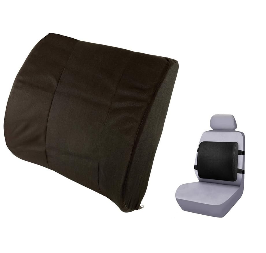 AmeriCan Goods Healthy Lumbar Support Pillow Lower Back Pain Contoured Foam Cushion for Car Office Home Computer Gaming Pillow for Back Pain Relief Improve Posture