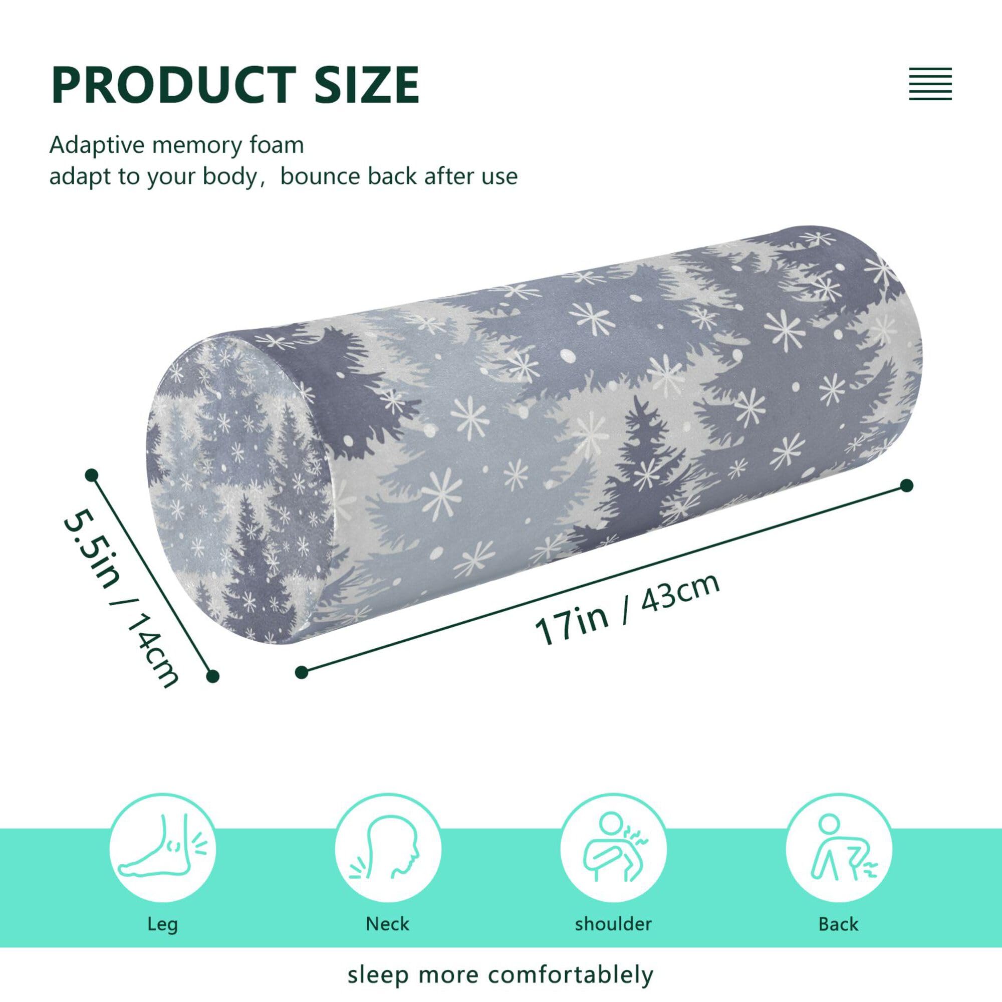 JUNZAN Christmas Tree Silhouette Long Bolster Pillow Firm Neck Roll Pillow Round Pillow for Chair for Neck Support Lumbar Roll Cushion