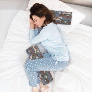 JUNZAN Christmas Patterns Bolster Pillow Spa Memory Foam Neck Roll Pillow for Sleeping Round Pillow Insert for Pain Relief Neck Cushion