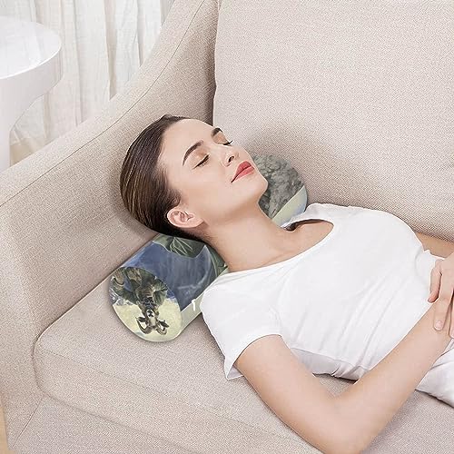 Photo Gray Bolster Pillows for Bed Decorative Neck Roll Pillow Outdoor Round Pillows Pillow Cylinder Decorative Round Pillow Covers with Zipper