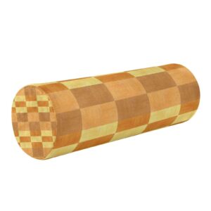 yuiboo wood pattern bolster pillow insert neck roll pillow case round pillow covers decorative round foam cushion neck pillow covers with zipper