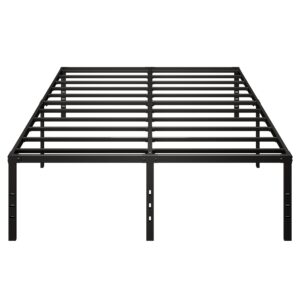 DERYONI 14 inch King Size Bed Frame No Box Spring Needed Heavy Duty Platform King Bed Frame Steel Slat Support 750lbs Easy Assembly Noise Free Black Bed Frame King Size