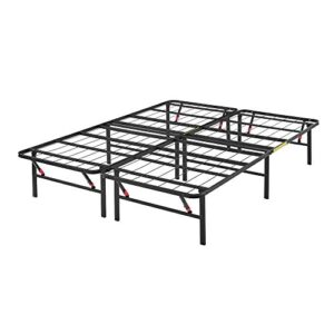 Amazon Basics Foldable Metal Platform Bed Frame with Tool Free Setup, 14 Inches High, Sturdy Steel Frame, No Box Spring Needed, King, Black