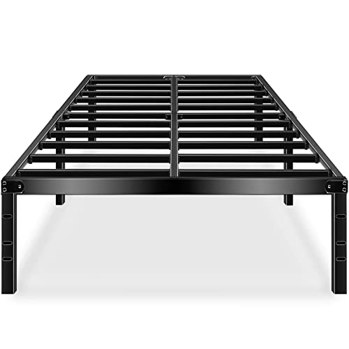 HAAGEEP Metal Platform King Bed Frame 18 Inch Tall No Box Spring Needed with Storage Heavy Duty Bedframe Size