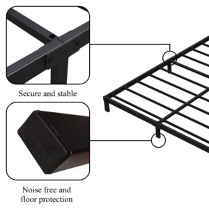 Upcanso 7 Inch King Bed Frame No Box Spring Need, Low Profile Metal Platform King Size Bed Frame, Heavy Duty Support Bedframes King, Easy Assembly