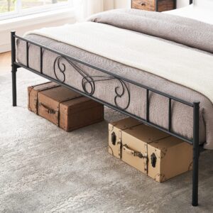 GAOMON King Bed Frame Platform with Headboard and Footboard, Metal Bed with Storage Space, Mattress Foundation, No Box Spring Needed, Easy Assembly, Black (King)