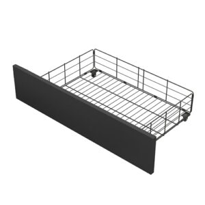 Aiuyesuo Modern King Size Storage Platform Bed with 4 Drawers, Velvet Upholstered Bed Frame with Headboard and Metal Slats Support, No Box Spring Needed, Large Storage Space