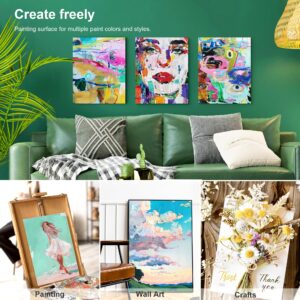 PHOENIX Large Painting Canvas Panels - 18x24 Inch, 6 Value Pack - 8 Oz Triple Primed 100% Cotton Acid Free Canvases for Painting, White Blank Flat Canvas Boards for Acrylic, Oil Paints