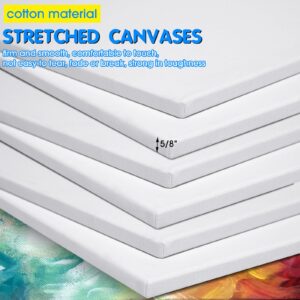 Sherr 6 Pieces 24 x 36 Inch Cotton Blank Canvas for Painting Stretched Canvas Painting Canvas for Oil Paint Acrylics