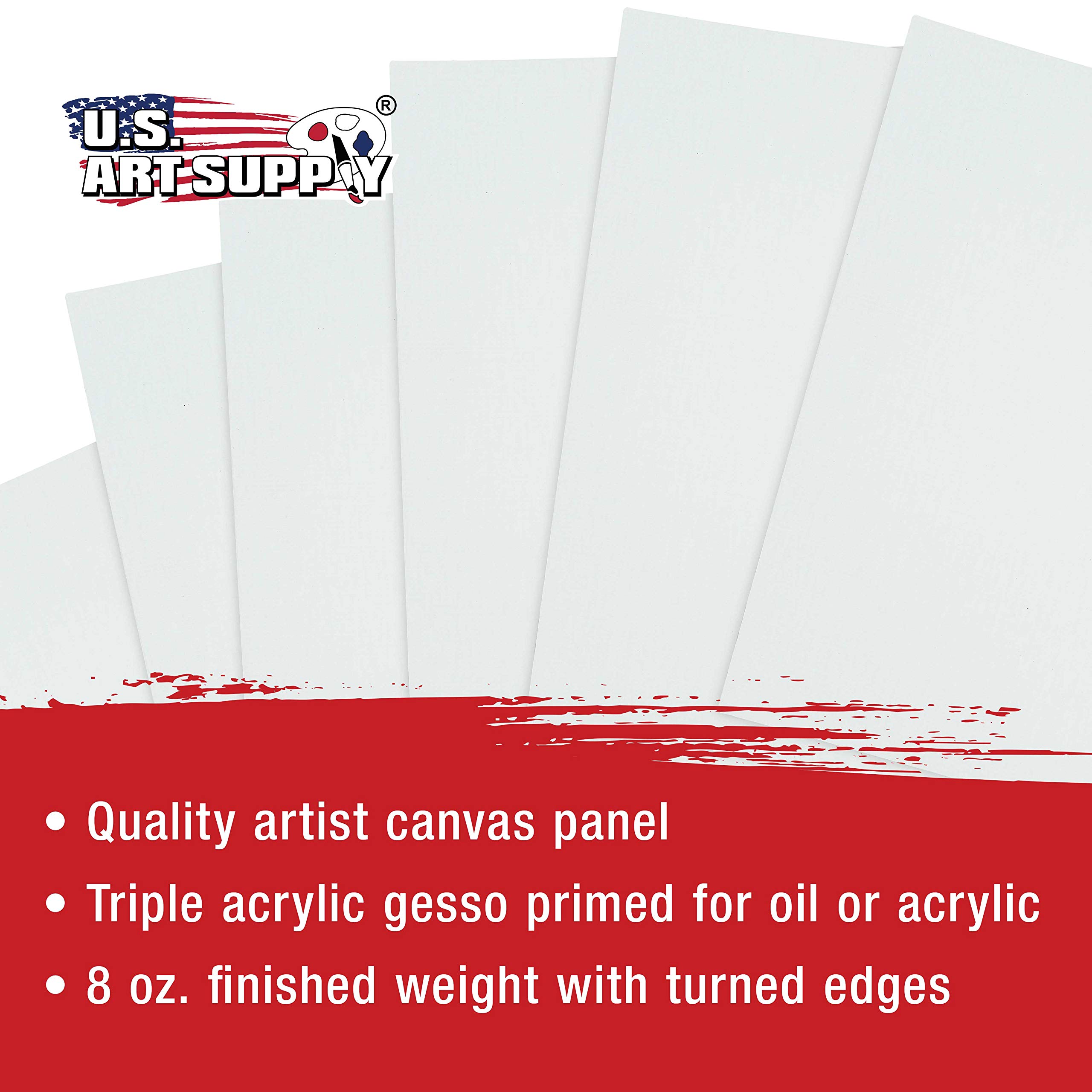 US Art Supply 20 X 24 inch Professional Artist Quality Acid Free Canvas Panel Boards for Painting 12-Pack (1 Full Case of 12 Single Canvas Board Panels)